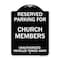 Signmission Reserved Parking for Church Members Unauthorized Vehicles Towed Away Alum, 24" x 18", BW-1824-23125 A-DES-BW-1824-23125 - alternate 1